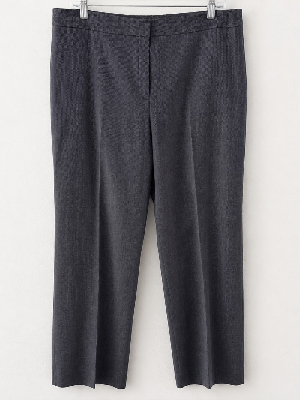 Lafayette 148 New York Wool Trousers Pants Size 12 Gray Tailored Classic Preppy